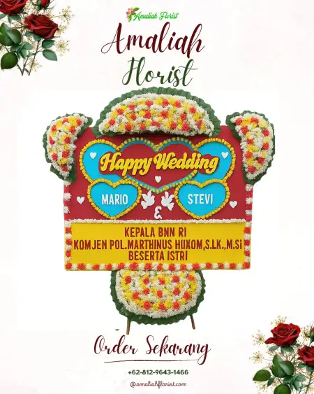 Papan Bunga Pernikahan Dongko
